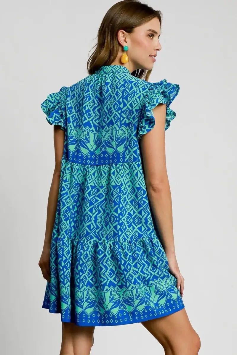 Umgee Full Size Mixed Print Mini Dress Plus Size for Women - Love Salve